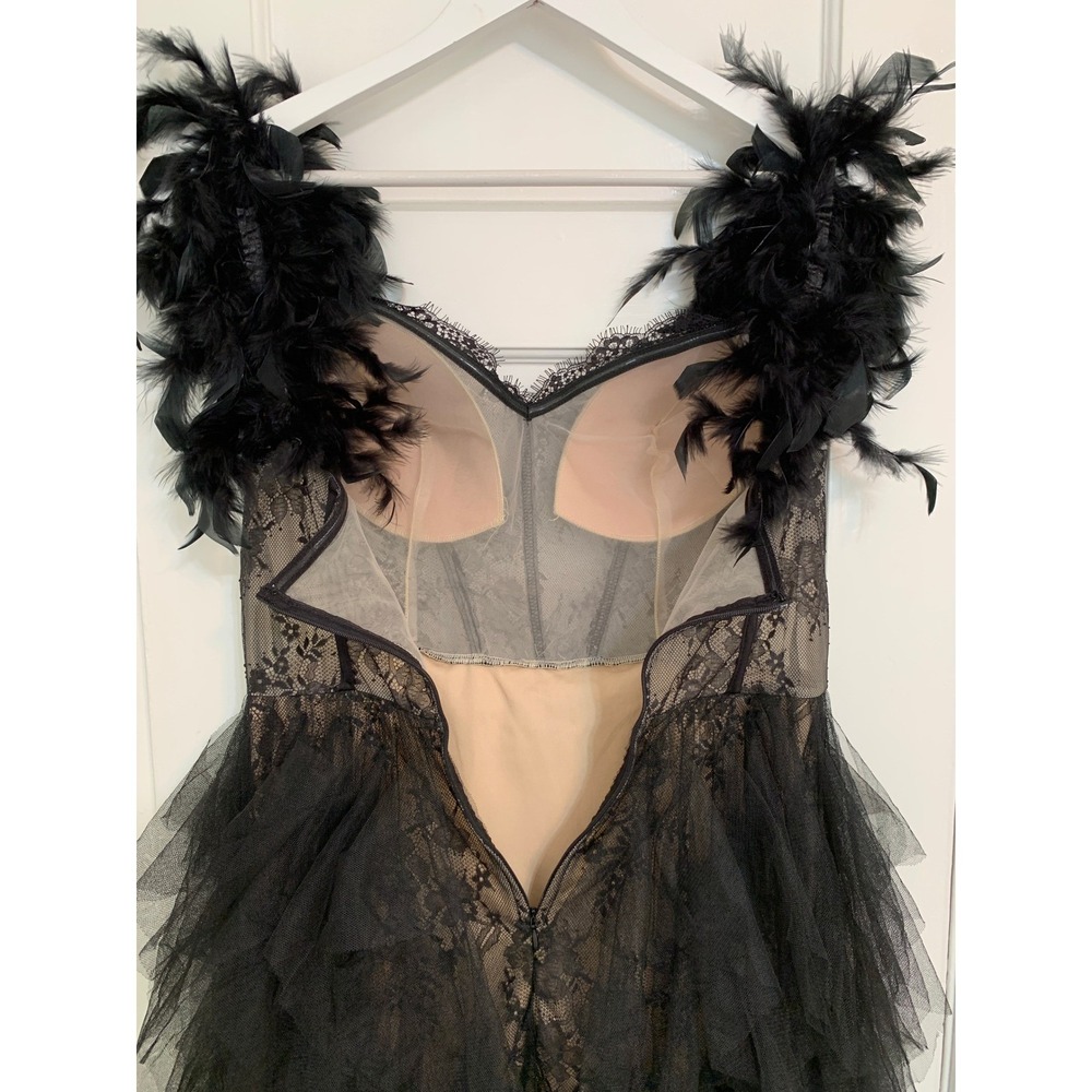 Off-Shoulder Black Lace & Tulle Prom Dress - Picture 12 of 16